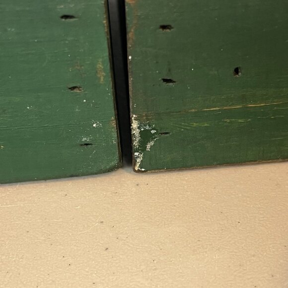 Wooden Canoe Bookends Green Yellow Rustic Man Cave Boys Room Fishing Lightweight - Picture 13 of 16